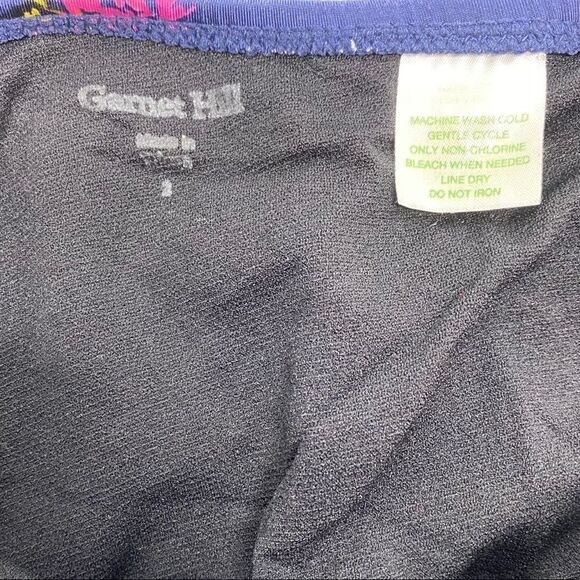 Garnet Hill Floral Underwire Tankini Top Navy Pink Sz 2 - Picture 2 of 3